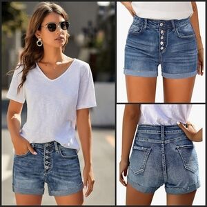 NWOT High Rise Button Fly Denim Jean Shorts